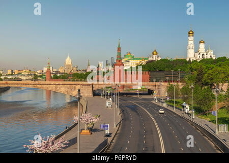 Moskau City Skyline am Kreml Roter Platz, Moskau Fluss, Moskau, Russland Stockfoto