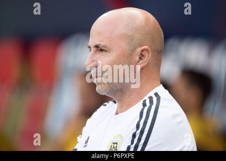 Kasan, Russland. 30. Juni, 2018. Jorge ABAY (Trainer, ARG), halbe Länge, Seite, Frankreich (FRA) - Argentinien (ARG) 4:3, Runde 16, Spiel 50, am 30.06.2018 in Kasan; Fußball-WM 2018 in Russland vom 14.06. - 15.07.2018. | Verwendung der weltweiten Kredit: dpa/Alamy leben Nachrichten Stockfoto