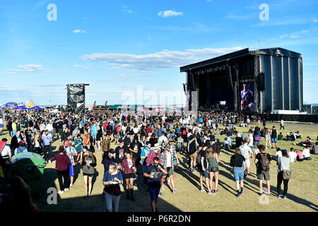 Panensky Tynec, Tschechische Republik. 30. Juni, 2018. Der dritte Tag der Aerodrome Festival in Panensky Tynec, Tschechien, Freitag, 30. Juni 2018. Credit: Ondrej Hajek/CTK Photo/Alamy leben Nachrichten Stockfoto