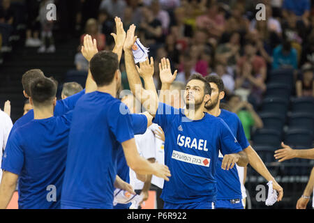 Emirate Arena, Glasgow, UK, 2. Juli 2018. Mannschaft GB Männer spielen Israel in Runde eins der FIBA Basketball WM 2019. Israel Gewinnen 67-59. Quelle: Carol Moir/Alamy Leben Nachrichten. Stockfoto