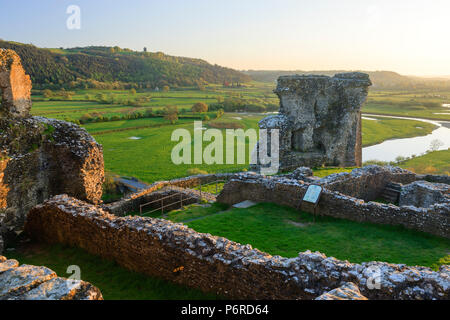 Dryslwyn Schloss Fluss Towy Carmarthenshire Wales in der Nähe von Peebles Stockfoto