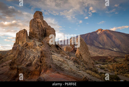 Mirador de la Ruleta, beliebten touristischen Sicht Halt in El Teide National Reserve. Insel Teneriffa. Canarias. Spanien. Stockfoto