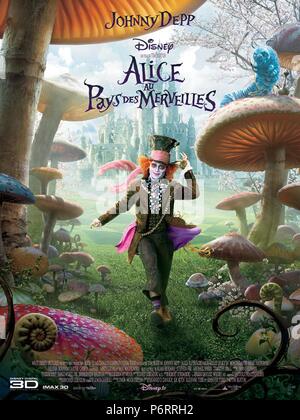 Alice im Wunderland Jahr: 2010 USA Regie: Tim Burton Johnny Depp Poster (Fr) Stockfoto