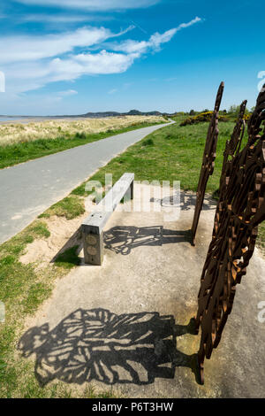 Morfa Conwy Küstenweg stahl Skulpturen North Wales Küste UK Stockfoto