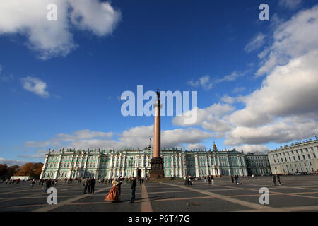 Außenansicht des Winterpalais in St. Petersburg, Russland Stockfoto