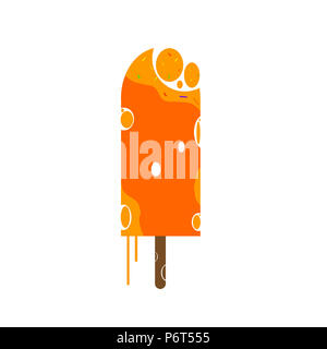 Orange Eis oder Orange Eis bar auf isolierte und Illustration. Stockfoto