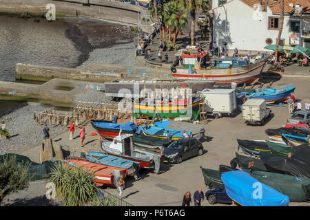 Anzeigen von Camara de Lobos, aka Kommunalen Kammer der Seelöwen, auf der Insel Madeira. Stockfoto