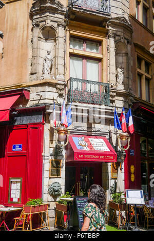 Le Bistrot de Lyon, traditionelles Essen Restaurant in Lyon, Frankreich Stockfoto