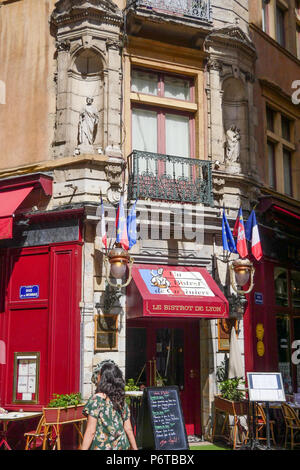 Le Bistrot de Lyon, traditionelles Essen Restaurant in Lyon, Frankreich Stockfoto