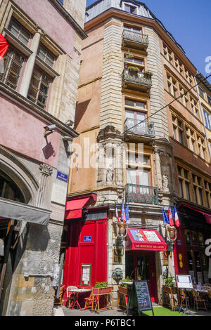 Le Bistrot de Lyon, traditionelles Essen Restaurant in Lyon, Frankreich Stockfoto