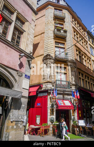 Le Bistrot de Lyon, traditionelles Essen Restaurant in Lyon, Frankreich Stockfoto