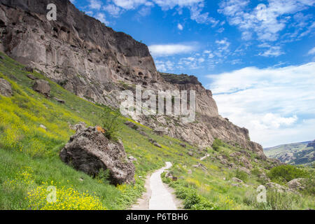 In Georgien vardzia Höhlenkloster. Stockfoto