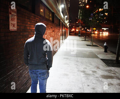 Allein mit seinen Gedanken in New York Stockfoto