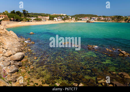 Schöne Bucht an der Costa Brava, La Fosca in Spanien Stockfoto