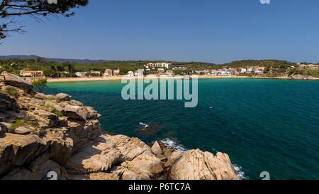 Schöne Bucht an der Costa Brava, La Fosca in Spanien Stockfoto