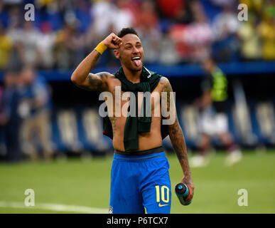 SAMARA - Russland - Juli 02, 2018: WM-Fußballspiel zwischen Brasilien und Mexiko in SAMARA ARENA Stockfoto