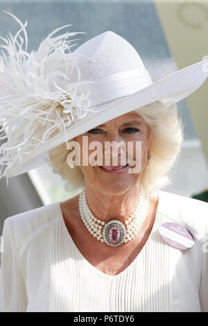 Royal Ascot, Porträt der Herzogin von Cornwall, Camilla Mountbatten-Windsor Stockfoto