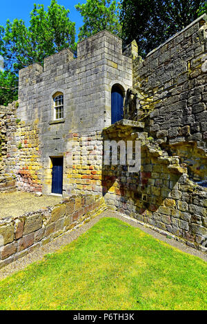 Prudhoe Castle Northumberland die äußere Bailey Stockfoto