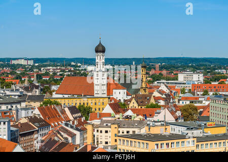 Die Skyline der Stadt Augsburg, Bayern, Deutschland Stockfoto