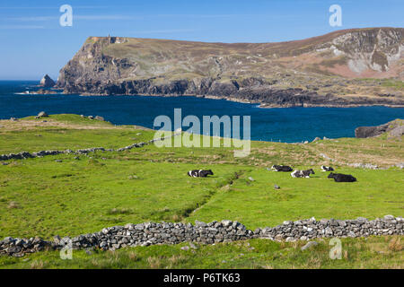 Irland, County Donegal, Glencolmcille, Ansicht von Glen Head Stockfoto