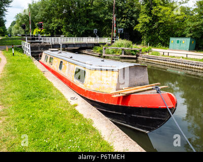 Ufton Ufton Nervet Swing-Bridge,, Fluss Kennet, Berkshire, England, UK, GB. Stockfoto