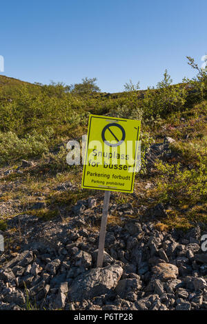 Norwegische Schild Warnschild, Straßenarbeiten. Stockfoto