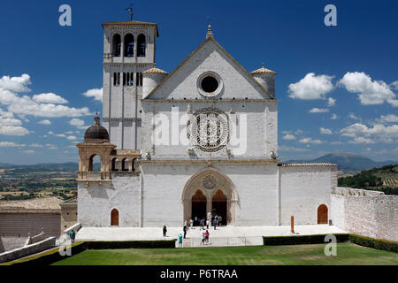 Die Basilika von San Francesco d'Assisi, Assisi, Umbrien, Italien, Europa Stockfoto