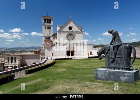 Die Basilika von San Francesco d'Assisi, Assisi, Umbrien, Italien, Europa Stockfoto