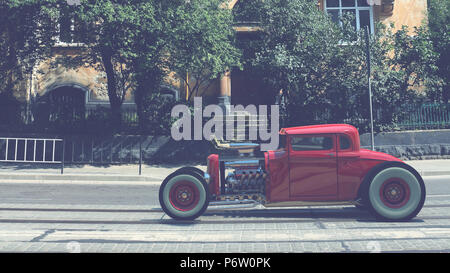 Hotrod. 3D-Rendering Stockfoto