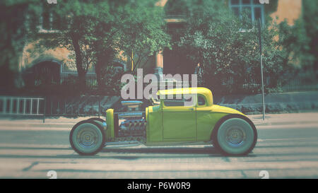 Hotrod. 3D-Rendering Stockfoto