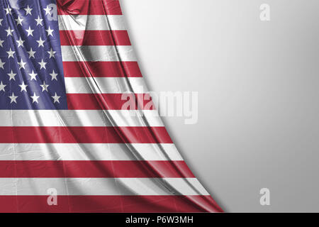 Isolierte Vereinigten Staat von Amerika Fahne winken 3d Realistische fabric Stockfoto