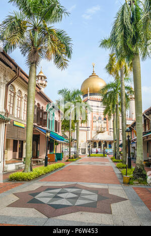 Singapur, die Sultan Moschee in Muscat Straße in der Arab Street Viertel Stockfoto