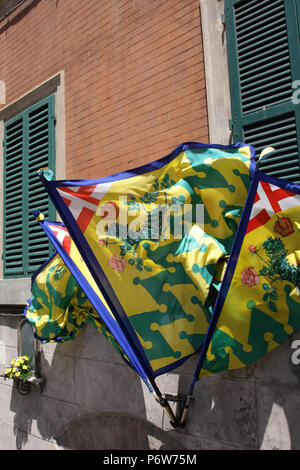 Banner als Teil der Palio di Siena, Toskana - Italien Stockfoto