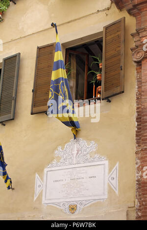 Banner als Teil der Palio di Siena, Toskana - Italien Stockfoto