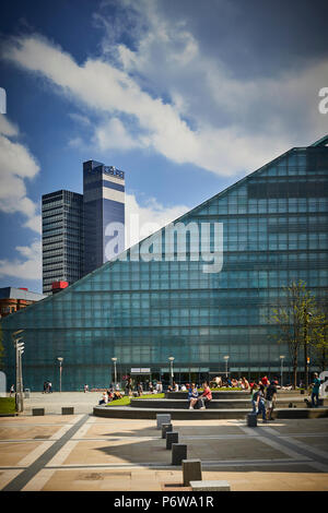 Die National Football Museum England National Museum der Fußball. Es ist in der Urbis Gebäude im Stadtzentrum von Manchester auf der Grundlage Stockfoto