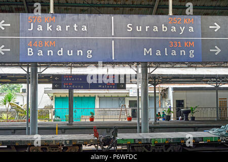 Solo Bahnhof Balapan, Surakarta, Central Java, Indonesien Stockfoto