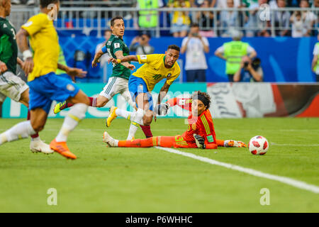 Samara, Russland. 2. Juli 2018. Neymar von Brasilien beim Spiel gegen Mexiko Spiel gültig für die Achte Runde der Finale der FIFA WM 2014 Russland in Samara Arena in der Stadt Samara in Russland dieser Montag, 02. Foto William Volcov Credit: Brasilien Foto Presse/Alamy leben Nachrichten Stockfoto