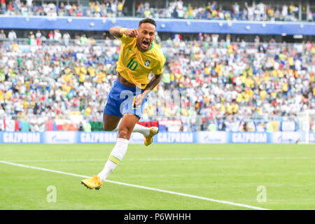 Samara, Russland. 2. Juli 2018. Neymar von Brasilien beim Spiel gegen Mexiko Spiel gültig für die Achte Runde der Finale der FIFA WM 2014 Russland in Samara Arena in der Stadt Samara in Russland dieser Montag, 02. Foto William Volcov Credit: Brasilien Foto Presse/Alamy leben Nachrichten Stockfoto