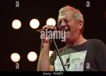 Brünn, Tschechien. 02 Juli, 2018. Sänger Ian Gillan, der während einem Konzert der britischen Musik Band Deep Purple, in Brünn, Tschechische Republik, am 2. Juli 2018. Credit: Vaclav Salek/CTK Photo/Alamy leben Nachrichten Stockfoto