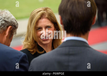 Riga, Lettland. 3. Juli 2018. Frau Laura Mattarella, während der italienische Präsident Sergio Mattarella Staatsbesuch in Riga, Lettland. Credit: gints Ivuskans/Alamy leben Nachrichten Stockfoto