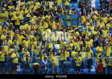 St. Petersburg, Russland. 3. Juli 2018. Während des Spiels zwischen Schweden und der Schweiz, gültig für das Achtelfinale der WM 2018 Twisted in St. Petersburg in St. Petersburg, Russland statt. (Foto: Ricardo Moreira/Fotoarena) Credit: Foto Arena LTDA/Alamy leben Nachrichten Stockfoto