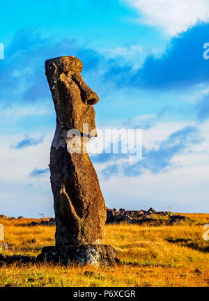 Moai in Rlt Hanga Kioe, Rapa Nui National Park, Easter Island, Chile Stockfoto