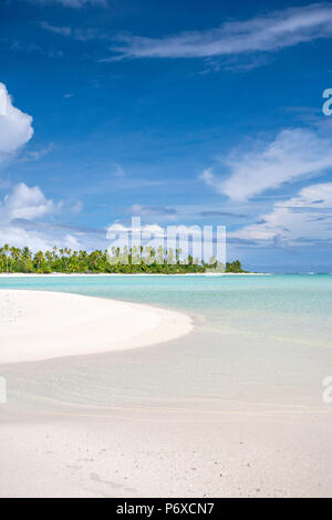 Cook Inseln Aitutaki Atoll, tropischen Insel und Strand Stockfoto