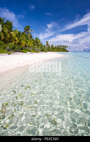 Cook Inseln Aitutaki Atoll, tropischen Insel und Strand Stockfoto