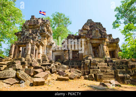 Wat Ek Phnom Tempelruinen, Provinz Battambang, Kambodscha Stockfoto