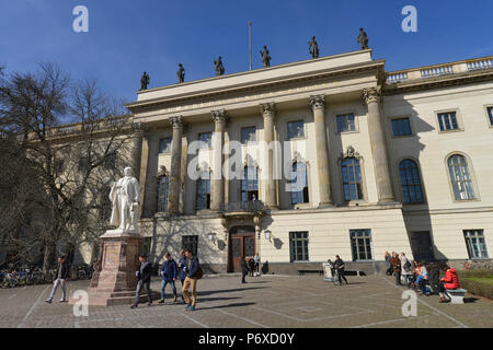 Hauptgebaeude, Humboldt-Universitaet, Unter den Linden, Mitte, Berlin, Deutschland Stockfoto