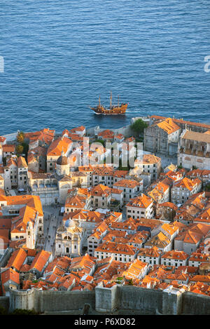 Kroatien, Dalmatien, Dubrovnik, Altstadt. Blick über die Altstadt Stockfoto