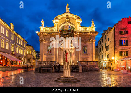 Nacht Blick auf Kirche St. Blasius, Dubrovnik, Kroatien Stockfoto