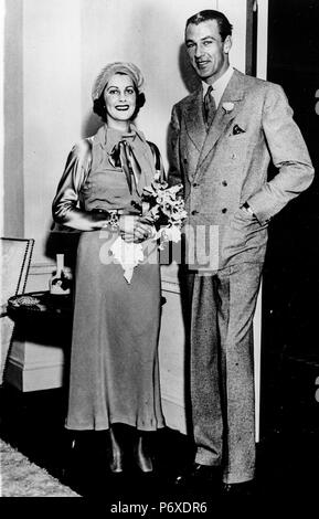 Gary Cooper, Veronica Cooper, New York, 1933 Stockfoto