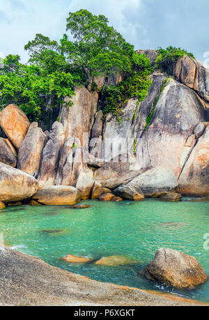 Felsigen Strand Hin Ta und Hin Yai, auf Koh Samui in Thailand. Stockfoto